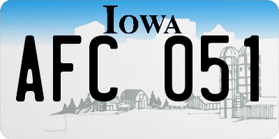 IA license plate AFC051