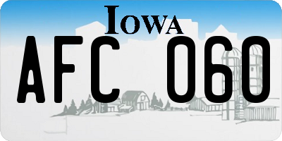 IA license plate AFC060
