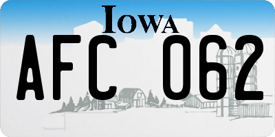 IA license plate AFC062