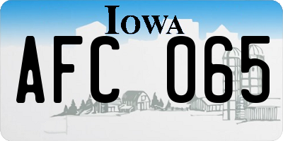 IA license plate AFC065
