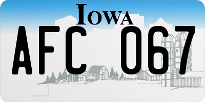 IA license plate AFC067