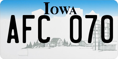 IA license plate AFC070
