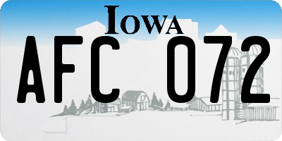 IA license plate AFC072