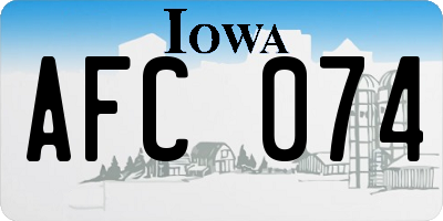IA license plate AFC074