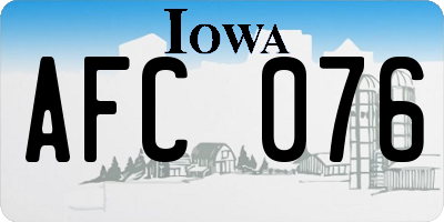 IA license plate AFC076