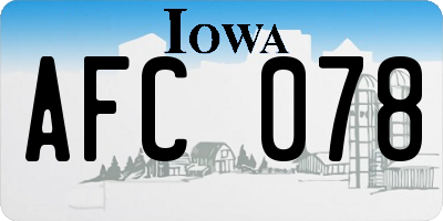 IA license plate AFC078