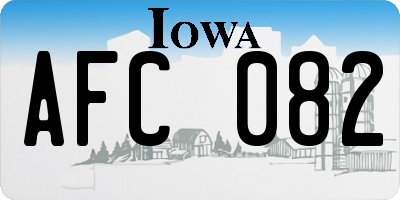 IA license plate AFC082