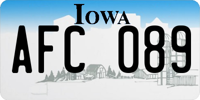 IA license plate AFC089