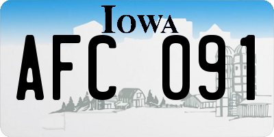 IA license plate AFC091