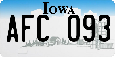 IA license plate AFC093