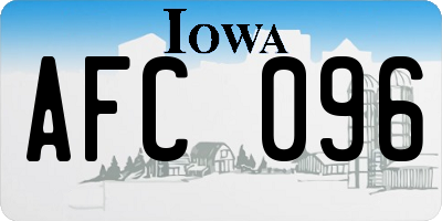 IA license plate AFC096