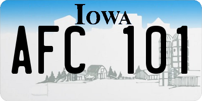 IA license plate AFC101
