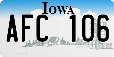 IA license plate AFC106