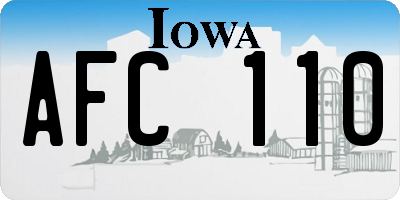 IA license plate AFC110