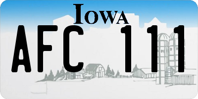 IA license plate AFC111