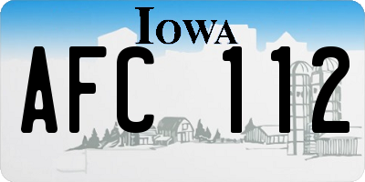 IA license plate AFC112