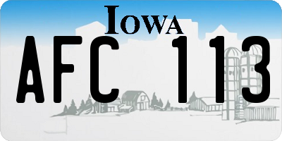 IA license plate AFC113