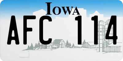 IA license plate AFC114