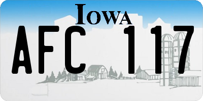 IA license plate AFC117