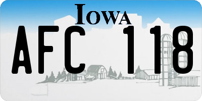IA license plate AFC118