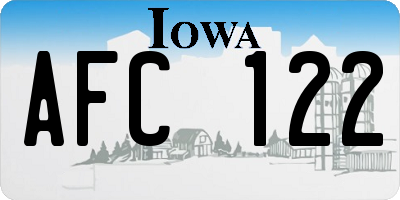 IA license plate AFC122