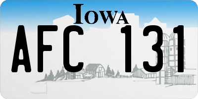 IA license plate AFC131