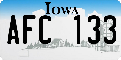 IA license plate AFC133