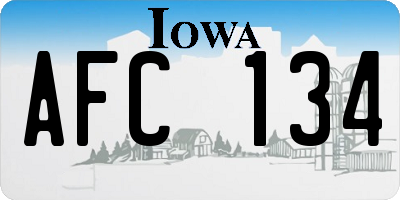 IA license plate AFC134