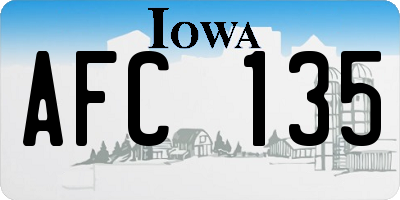 IA license plate AFC135