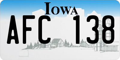 IA license plate AFC138