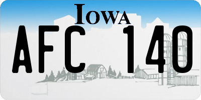IA license plate AFC140