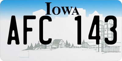 IA license plate AFC143