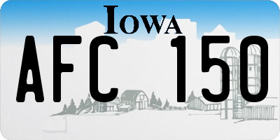 IA license plate AFC150