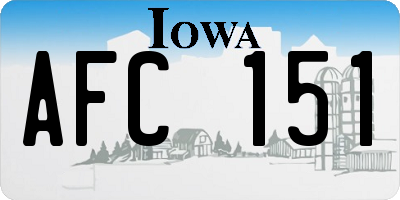IA license plate AFC151