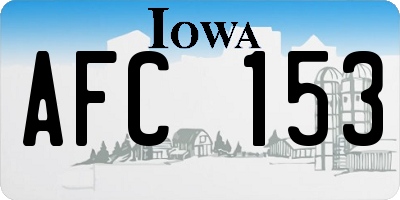 IA license plate AFC153