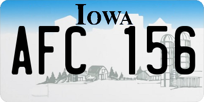 IA license plate AFC156