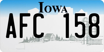 IA license plate AFC158