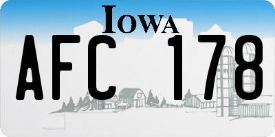 IA license plate AFC178