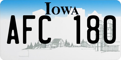 IA license plate AFC180