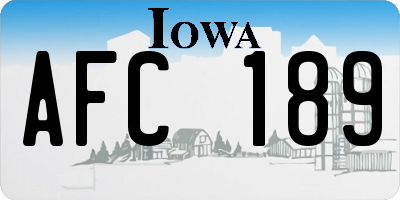 IA license plate AFC189