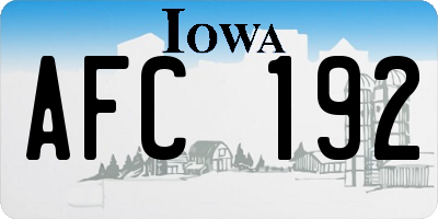 IA license plate AFC192