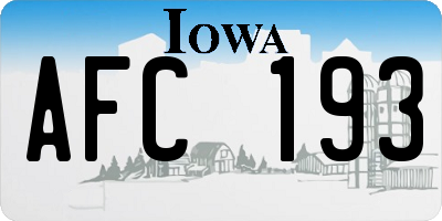 IA license plate AFC193