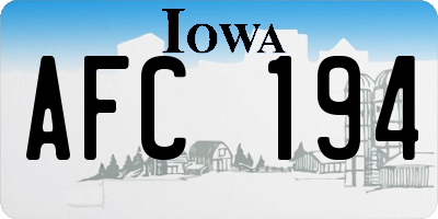 IA license plate AFC194