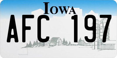 IA license plate AFC197