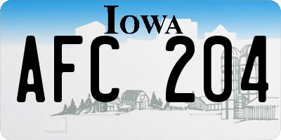 IA license plate AFC204