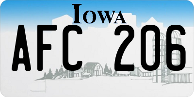 IA license plate AFC206