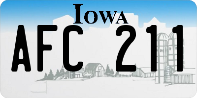 IA license plate AFC211