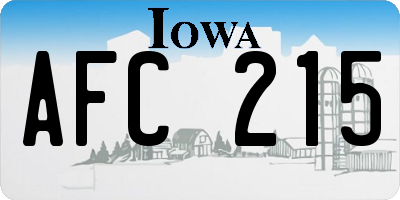 IA license plate AFC215