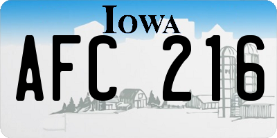 IA license plate AFC216