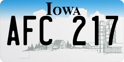 IA license plate AFC217